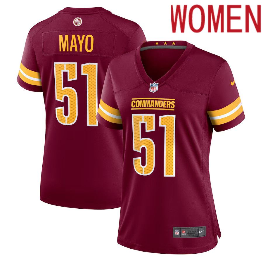 Women Washington Commanders 51 David Mayo Nike Burgundy Game Player NFL Jersey